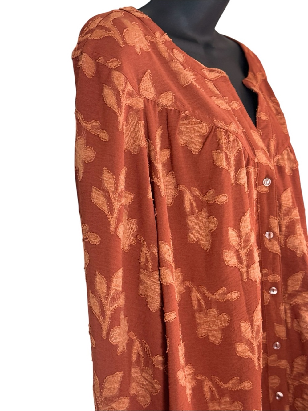 Pioneer Woman Button Front Shirred Tunic – Women’s 1X (16W-18W) NWT - Picture 5 of 7